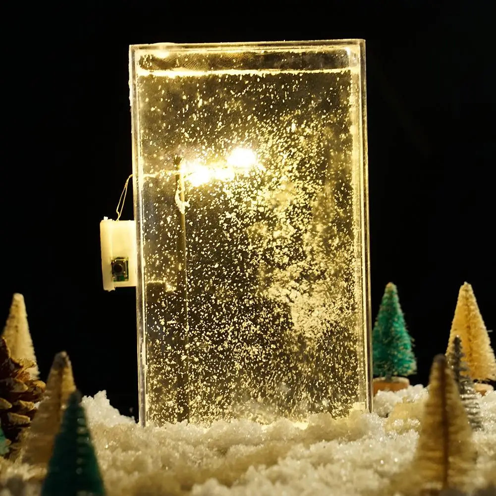 Premium Snowy Night Street Lamp Light