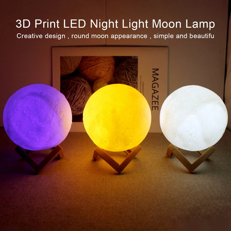 LED Moon & Galaxy Night Light – Birthday Gift & Bedroom Decor