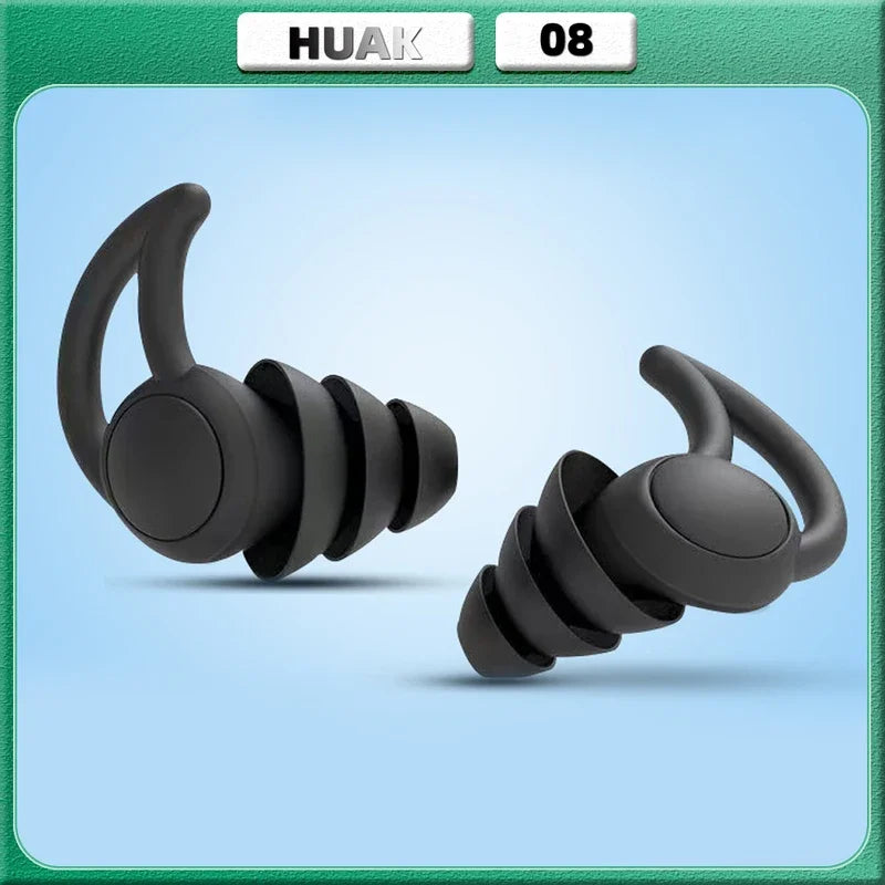 3-Layer Silicone Ear Plugs for Sleep & Swim