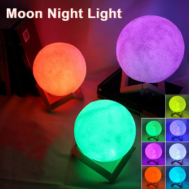 LED Moon & Galaxy Night Light – Birthday Gift & Bedroom Decor