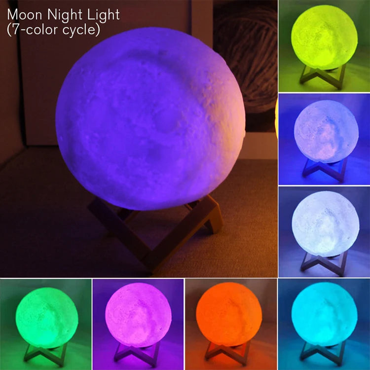 LED Moon & Galaxy Night Light – Birthday Gift & Bedroom Decor