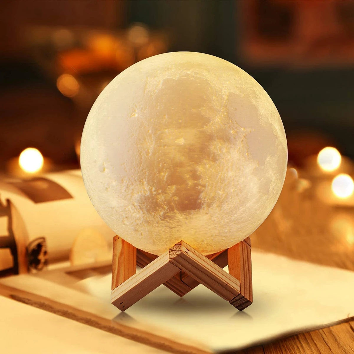 8cm LED Moon Lamp with Stand